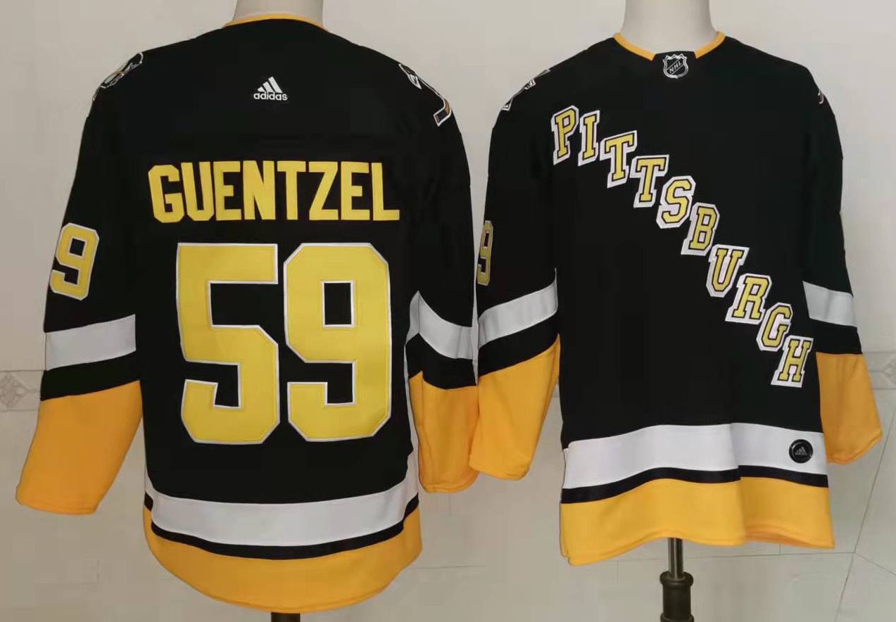 Men Pittsburgh Penguins 59 Guentzel Black New 2022 Adidas NHL Jersey